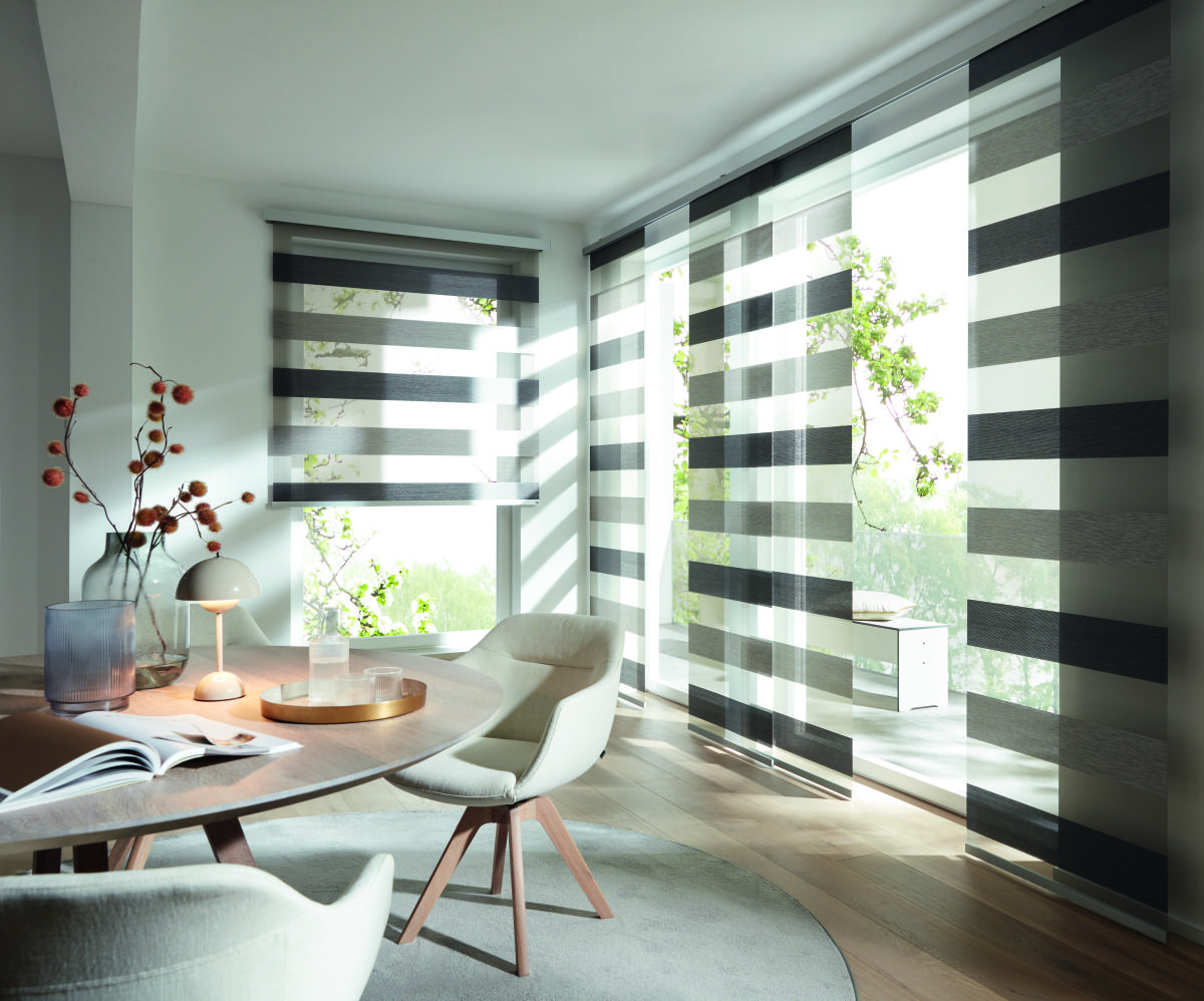 Rollos als Designobjekte im Interieur 