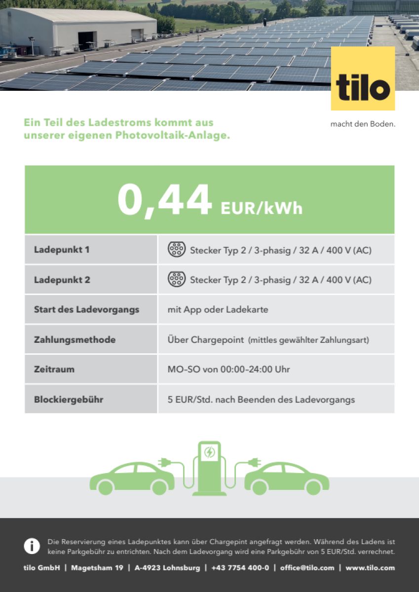 Tilo installiert Ladestation für E-Autos