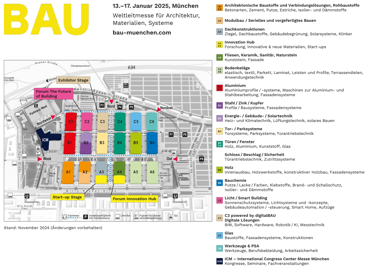 Bodenbeläge, Farben und Sonnenschutz auf der BAU 2025