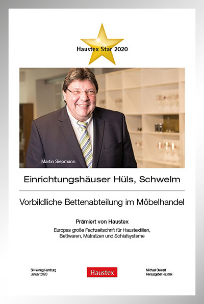 Einrichtungshäuser Hüls-Bettenfachhändler Urkunde Einrichtungshäuser Hüls