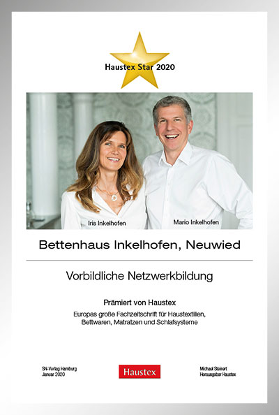 Bettenhaus Inkelhofen-Bettenfachhändler Urkunde Bettenhaus Inkelhofen