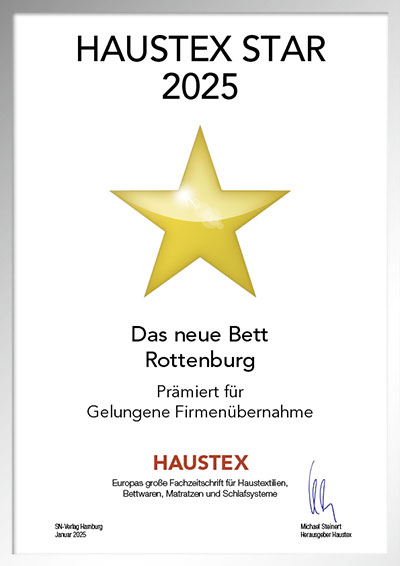 Das neue Bett Rottenburg GmbH - Urkunde Das neue Bett Rottenburg GmbH