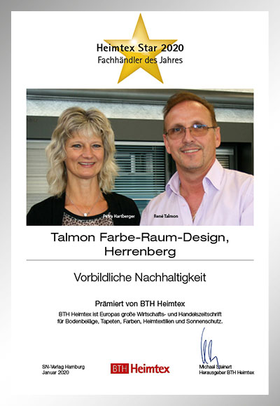 Talmon GmbH-Bettenfachhändler Urkunde Talmon GmbH