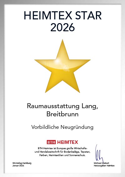 Raumausstattung Lang - Urkunde Raumausstattung Lang