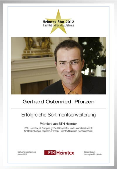 Gerhard Ostenried-Bettenfachhändler Urkunde Gerhard Ostenried