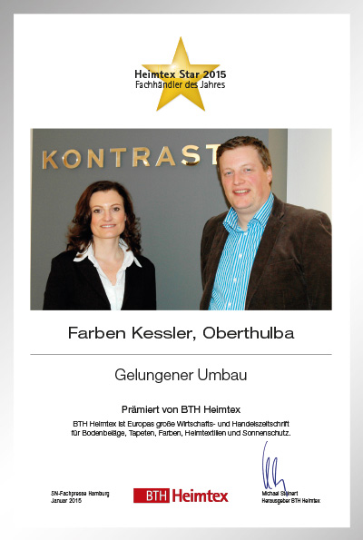 Farben Kessler-Bettenfachhändler Urkunde Farben Kessler