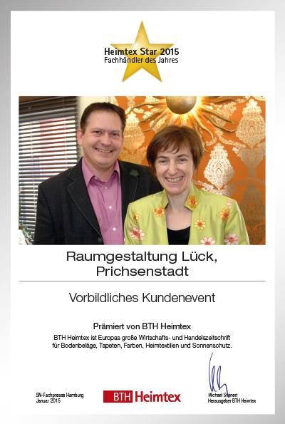 Raumgestaltung Lück-Bettenfachhändler Urkunde Raumgestaltung Lück