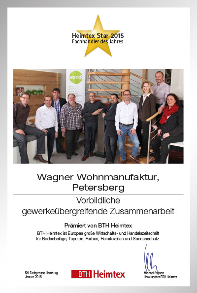 Wagner Wohnmanufaktur-Bettenfachhändler Urkunde Wagner Wohnmanufaktur