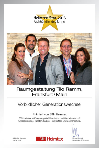 Raumgestaltung Tilo Ramm GmbH & Co. KG-Bettenfachhändler Urkunde Raumgestaltung Tilo Ramm GmbH & Co. KG