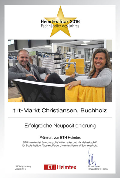 Christiansen Heimtex GmbH-Bettenfachhändler Urkunde Christiansen Heimtex GmbH