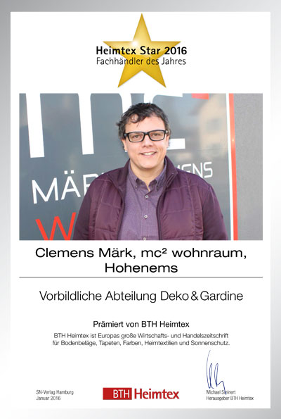 Clemens Märk GmbH & Co. KG-Bettenfachhändler Urkunde Clemens Märk GmbH & Co. KG