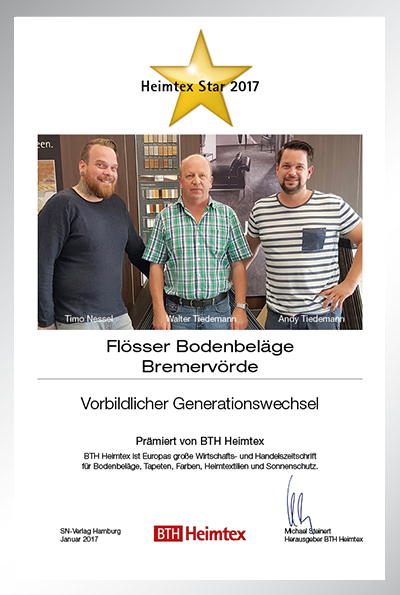 Flösser-Bettenfachhändler Urkunde Flösser