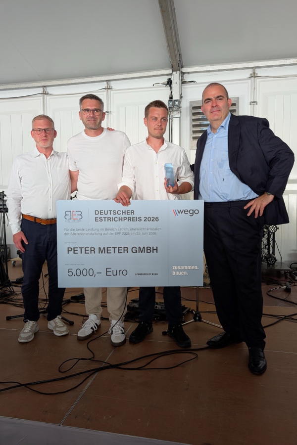 Messe EPF: Deutscher Estrichpreis 2026 an Estrich Peter Meter verliehen